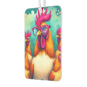 Grappige Hipster Haan Retro Pop Art Illustration Luchtverfrisser (Links)