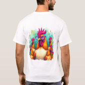 Grappige Hipster Haan Retro Pop Art Illustration T-shirt (Achterkant)