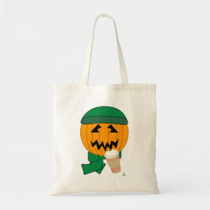Grappige Hipster Jack-o-lantern Halloween kunst Tote Bag