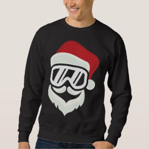 Grappige Hipster Kerstman met Skibril Sneeuwboard Trui