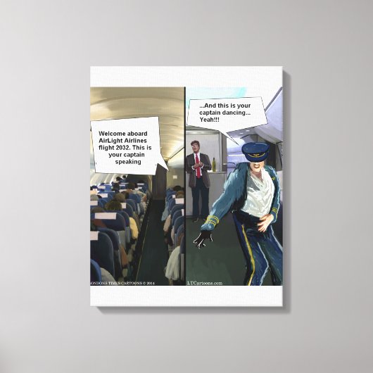 Grappige Hipster Luchtvaartmaatschappij Piloot Can Canvas Afdruk (Voorkant)