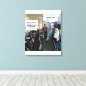 Grappige Hipster Luchtvaartmaatschappij Piloot Can Canvas Afdruk (Insitu (Houten vloer))