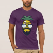 Grappige Hipster PINEAPPLE Bearded Shades Rastafar T-shirt (Voorkant)
