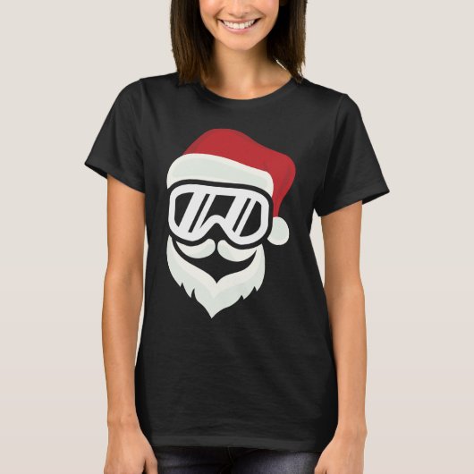 Grappige Hipster Santa met Ski Goggles Snowboard G T-shirt (Voorkant)