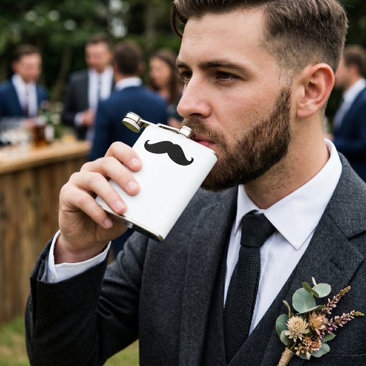 Grappige Hipster Snor Heupfles