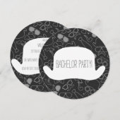 Grappige hipster vrijgezellenfeest uitnodiging (Voorkant / Achterkant)