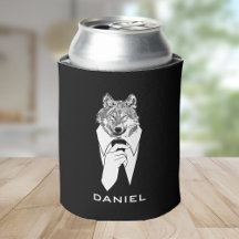 Grappige Hipsterwolf met Zwart Tuxedo Persoonlijk