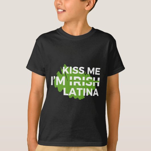 Grappige Hispanic St. Patrick's Day Kus Me Ik Ben T-shirt (Voorkant)