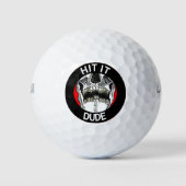 Grappige Hit It Dude Coole Schedel Golfballen (Voorkant)