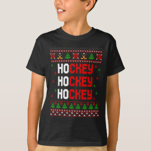 Grappige Ho Ho Ho Hockey Horrelijke Kersttrui T-shirt