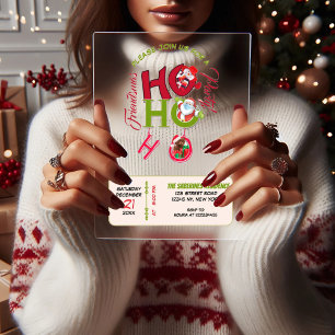 Grappige HO HO HO Retro Kerstfeest Vriendenmas  Acryl Uitnodigingen