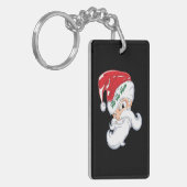 Grappige Ho Ho Ho Santa Kersttijd Sleutelhanger (Voorkant Links)
