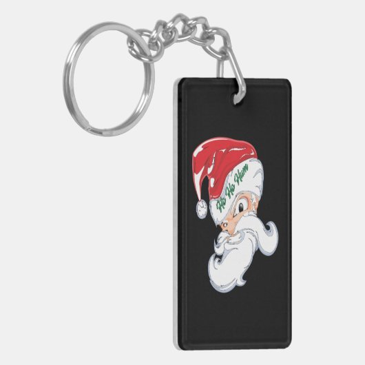 Grappige Ho Ho Ho Santa Kersttijd Sleutelhanger (Voorkant Links)