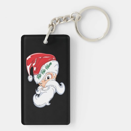 Grappige Ho Ho Ho Santa Kersttijd Sleutelhanger (achterkant)