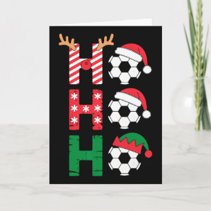 Grappige Ho Ho Ho Voetbal Kerstman Kerstelf Kaart