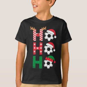 Grappige Ho Ho Ho Voetbal Kerstmis Kerstman Rendie T-shirt