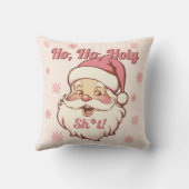 Grappige Ho Ho Retro Kerstman Kerstfeestfeestje Kussen (Achterkant)