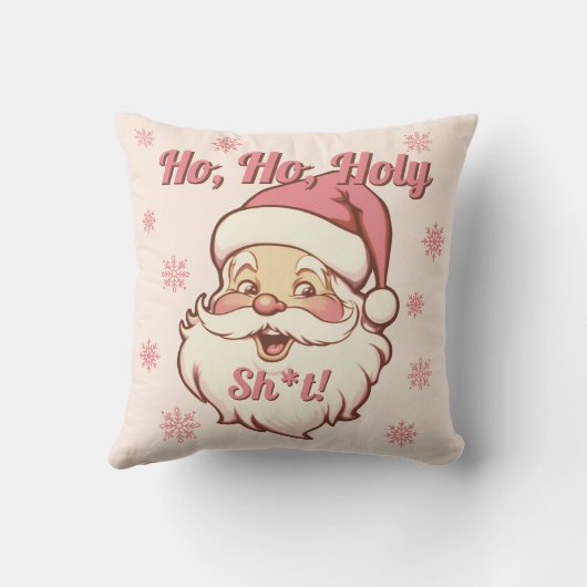 Grappige Ho Ho Retro Kerstman Kerstfeestfeestje Kussen (Achterkant)