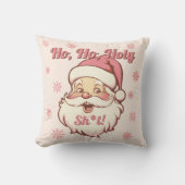 Grappige Ho Ho Retro Kerstman Kerstfeestparty Kussen (Voorkant)