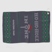 Grappige Ho Hole in een blauwe en groene golfhandd Golfhanddoek (Horizontaal)