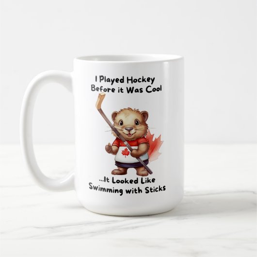 Grappige Hockey Bever Mok (Links)