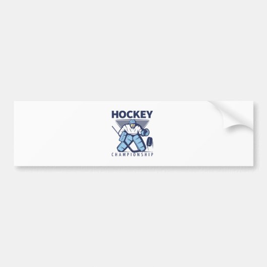 Grappige hockey bumpersticker (Voorkant)