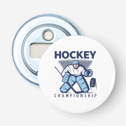 Grappige hockey button flesopener (Voorkant)