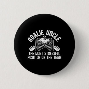 Grappige Hockey Doelman Oom Van Een Hockey Keeper Ronde Button 5,7 Cm