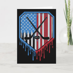 Grappige Hockey Drip Jongens Ijs Patriottisch Amer Kaart