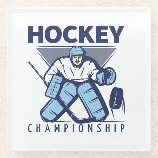 Grappige hockey glazen onderzetter (Voorkant)