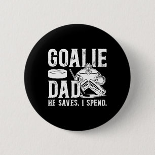 Grappige Hockey Goalie Vader Van Een Hockey Doelma Ronde Button 5,7 Cm