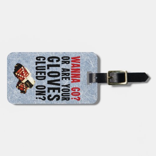 Grappige Hockey Handhaver Aangepaste Bagage Label (Voorkant horizontaal)