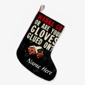 Grappige Hockey Handhaver Kerst Stocking Kleine Kerstsok (Voorkant (Hangend))