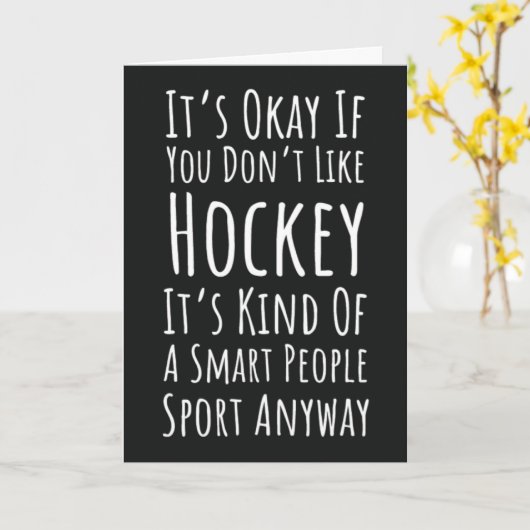 Grappige Hockey Kaarten Sport Humor quotes (Gele Bloem)
