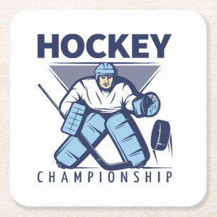 Grappige hockey kartonnen onderzetters