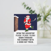 Grappige Hockey Kerst Briefkaart (Staand voorkant)