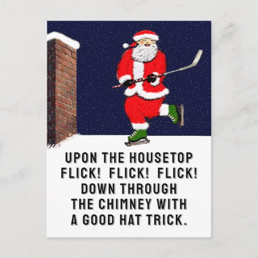 Grappige Hockey Kerst Briefkaart (Voorkant)