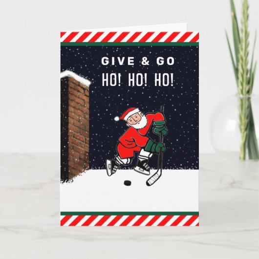 Grappige Hockey Kerst Feestdagen Kaart (Voorkant)