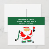 Grappige Hockey Kerst Feestdagenkaart (Voorkant / Achterkant)