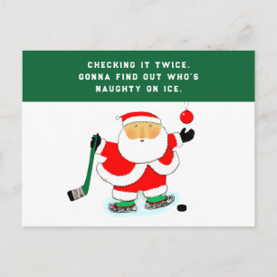 Grappige Hockey Kerst Feestdagenkaart