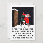 Grappige Hockey Kerst Feestdagenkaart (Voorkant)