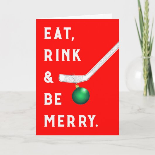 Grappige Hockey Kerstkaarten Feestdagen Kaart (Voorkant)