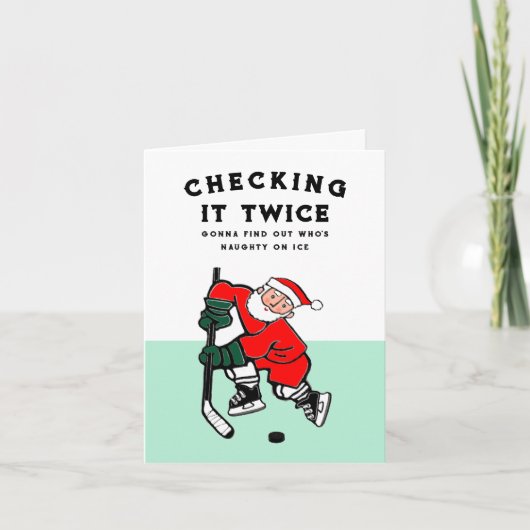 Grappige Hockey Kerstkaarten Kaart (Voorkant)