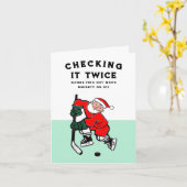 Grappige Hockey Kerstkaarten Kaart (Gele Bloem)