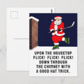 Grappige Hockey Kerstmis Briefkaart (Voorkant / Achterkant)