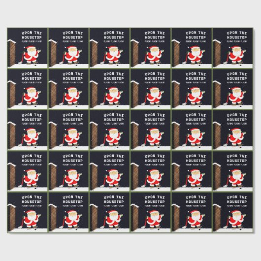 Grappige Hockey Kerstmis Cadeaupapier (Vlak)