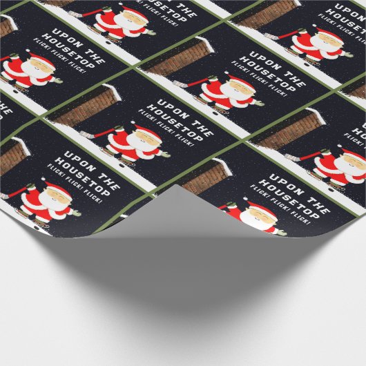 Grappige Hockey Kerstmis Cadeaupapier (Hoek)