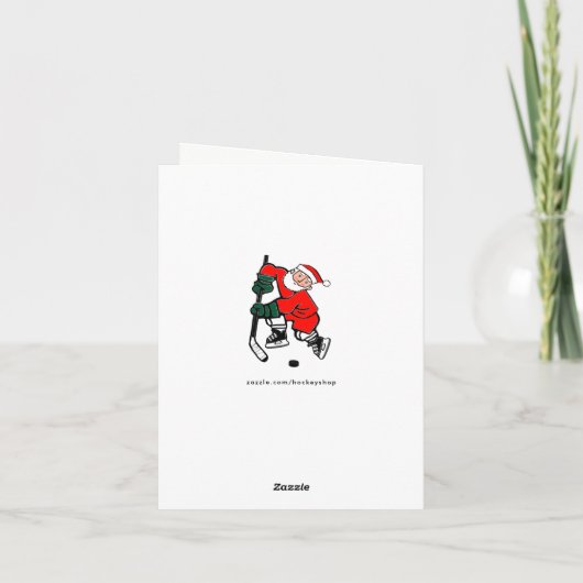 Grappige Hockey Kerstmis Feestdagen Kaart (Achterkant)