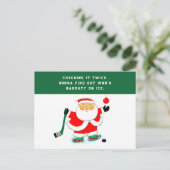 Grappige Hockey Kerstmis Feestdagenkaart (Staand voorkant)