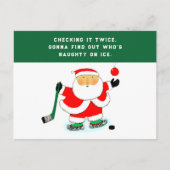 Grappige Hockey Kerstmis Feestdagenkaart (Voorkant)